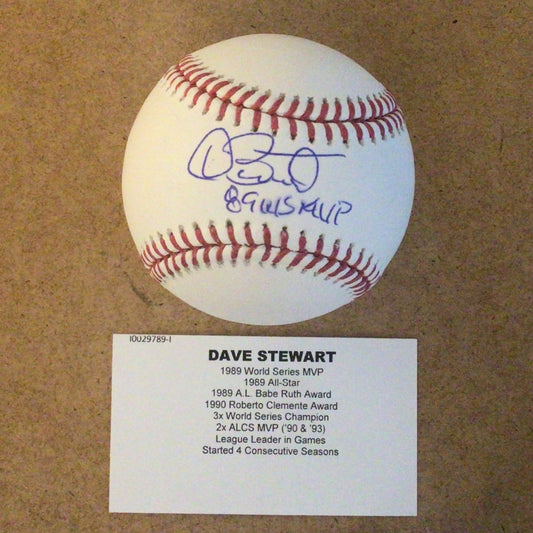 Dave Stewart "89 WS MVP" Autographed Baseball